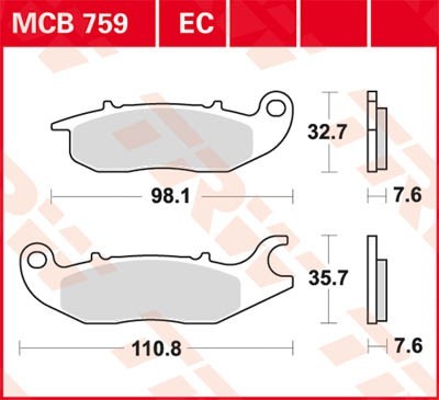 TRW Bremsbelagsatz MCB759EC Bremsbeläge,Bremsklötze,Bremssteine,Bremsbeläge & Bremsbelagsatz,Bremsklötze & Bremsbelagsatz von TRW