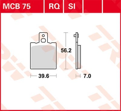 TRW Bremsbelagsatz MCB75SI Bremsbeläge,Bremsklötze,Bremssteine,Bremsbeläge & Bremsbelagsatz,Bremsklötze & Bremsbelagsatz von TRW