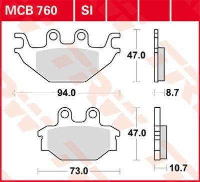 TRW Bremsbelagsatz MCB760SI Bremsbeläge,Bremsklötze,Bremssteine,Bremsbeläge & Bremsbelagsatz,Bremsklötze & Bremsbelagsatz von TRW