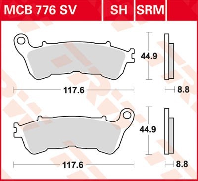 TRW Bremsbelagsatz MCB776 Bremsbeläge,Bremsklötze,Bremssteine,Bremsbeläge & Bremsbelagsatz,Bremsklötze & Bremsbelagsatz von TRW