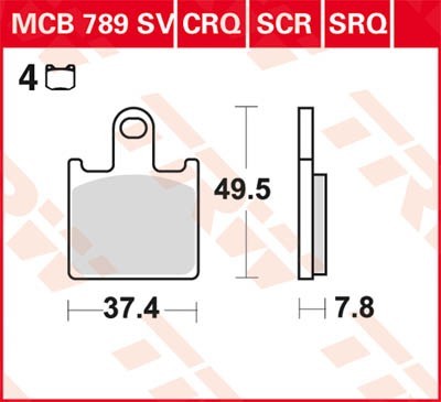 TRW Bremsbelagsatz MCB789SV Bremsbeläge,Bremsklötze,Bremssteine,Bremsbeläge & Bremsbelagsatz,Bremsklötze & Bremsbelagsatz von TRW