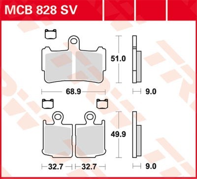 TRW Bremsbelagsatz MCB828SV Bremsbeläge,Bremsklötze,Bremssteine,Bremsbeläge & Bremsbelagsatz,Bremsklötze & Bremsbelagsatz von TRW