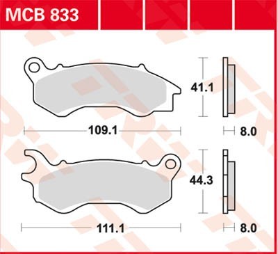 TRW Bremsbelagsatz MCB833 Bremsbeläge,Bremsklötze,Bremssteine,Bremsbeläge & Bremsbelagsatz,Bremsklötze & Bremsbelagsatz von TRW