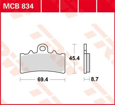 TRW Bremsbelagsatz MCB834 Bremsbeläge,Bremsklötze,Bremssteine,Bremsbeläge & Bremsbelagsatz,Bremsklötze & Bremsbelagsatz von TRW