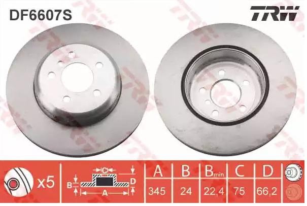 TRW Bremsscheibe BMW DF6607S 34206797607,6797607 Bremsscheiben,Scheibenbremsen von TRW