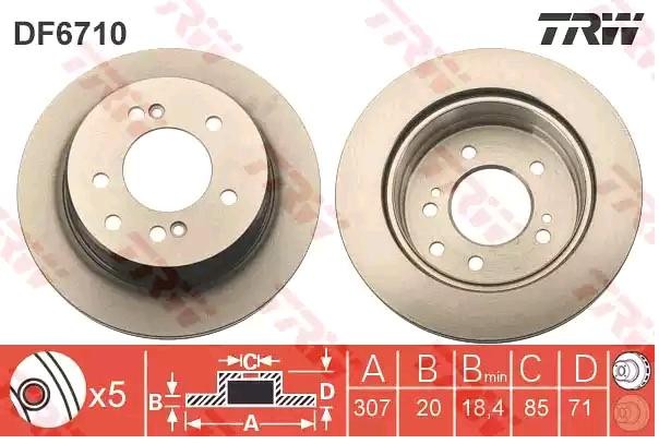 TRW Bremsscheibe SSANGYONG DF6710 4840121000,4840121001 Bremsscheiben,Scheibenbremsen von TRW