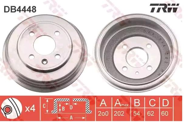 TRW Bremstrommel CHEVROLET DB4448 96853514 von TRW