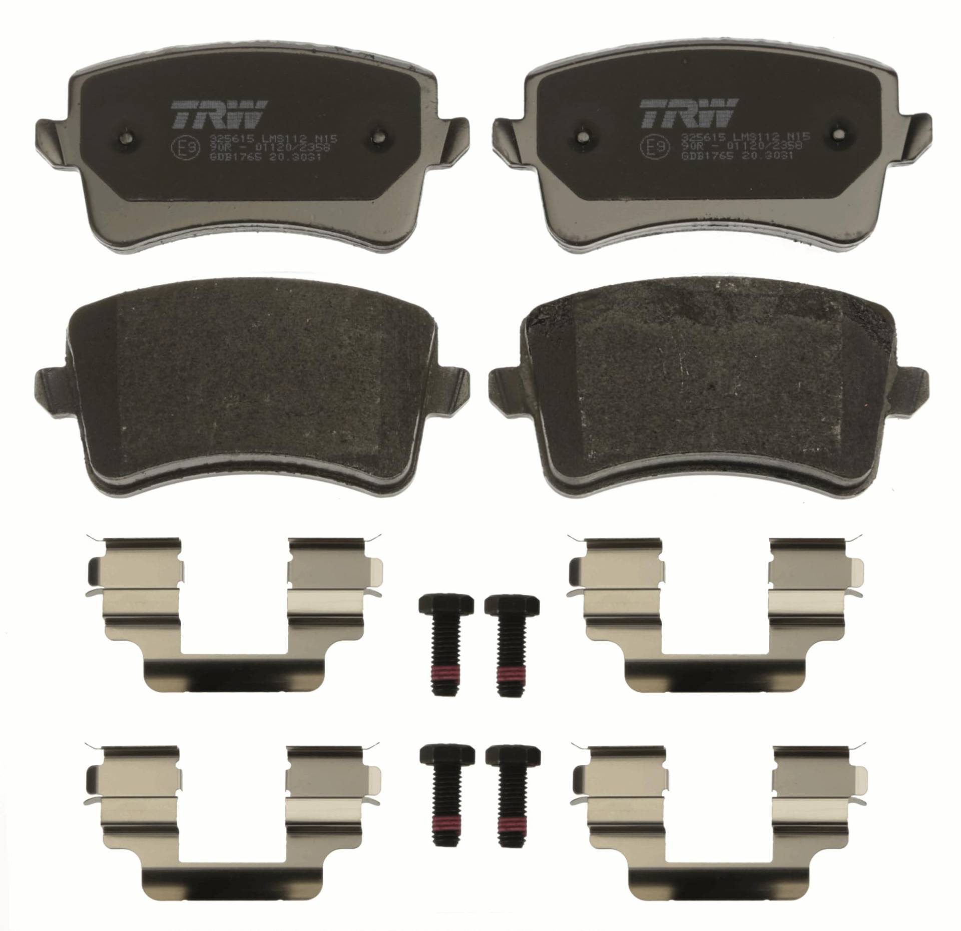 TRW GDB1765 Bremsbelagsatz 4-Teilig für Audi A4 B8 Avant (8K5) 2007-2015 Hinterachse und Andere Fahrzeuge von TRW