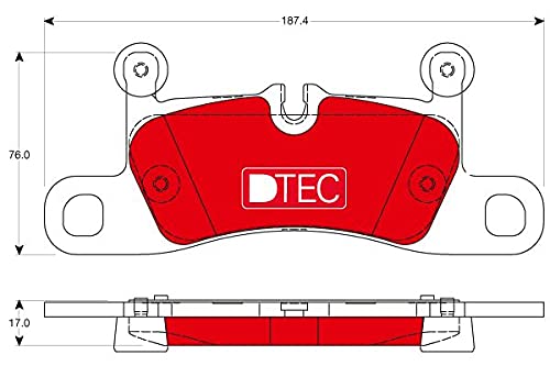 TRW GDB1875DTE Prämie Hinterachse Rabatt Bremse Pad Satz für Porsche/VW, 187.4mm x 76mm x 17mm von TRW