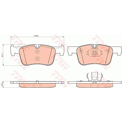 TRW GDB1934 Bremsbelagsatz 4-Teilig für BMW 1 (F20) 2011-2019 Vorderachse und Andere Fahrzeuge von TRW