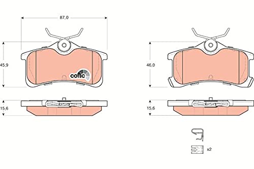 TRW GDB3334 Bremsbelagsatz, Scheibenbremse von TRW