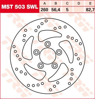 TRW Rear Brake Disc Xl Swept Left von TRW