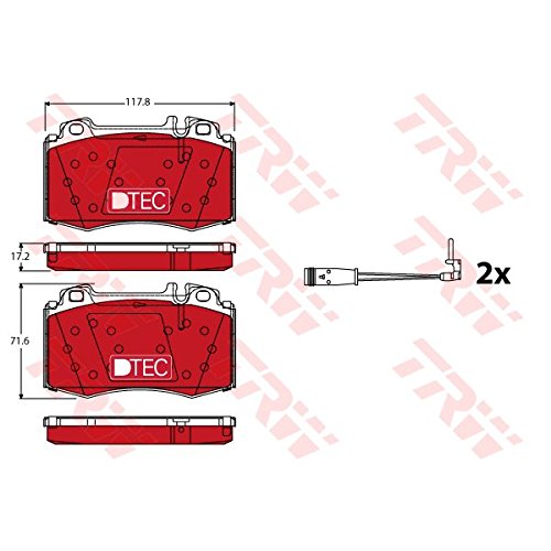 TRW gdb1543dte Bremsbelag, Satz von 4 von TRW