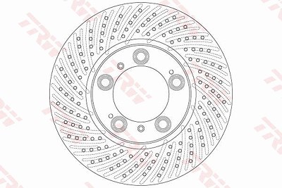 Trw 1x Bremsscheibe Vorderachse links Belüftet [Hersteller-Nr. DF6212S] für Porsche von TRW