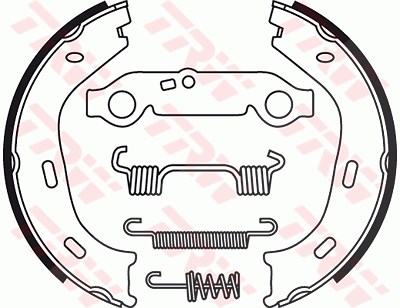 Trw Bremsbackensatz, Feststellbremse [Hersteller-Nr. GS8218] für Mercedes-Benz von TRW