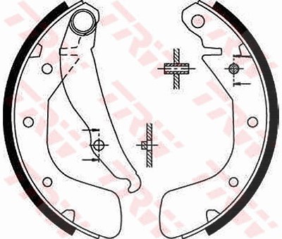 Trw Bremsbackensatz Trommelbremse Hinterachse [Hersteller-Nr. GS8543] für Opel, Gm Korea, Chevrolet von TRW