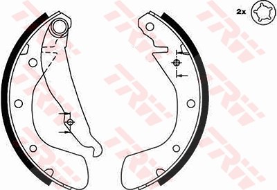 Trw Bremsbackensatz Trommelbremse Hinterachse [Hersteller-Nr. GS8542] für Opel von TRW