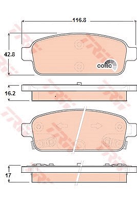 Trw Bremsbeläge hinten (Satz) [Hersteller-Nr. GDB1844] für Chevrolet, Opel, Vauxhall von TRW