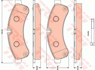 Trw Bremsbeläge hinten (Satz) [Hersteller-Nr. GDB1780] für Iveco von TRW