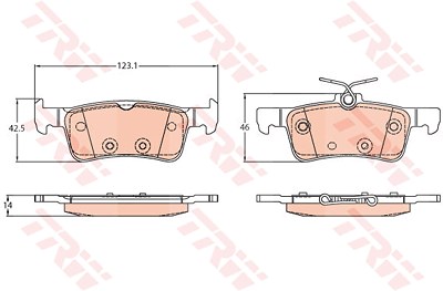 Trw Bremsbeläge hinten (Satz) [Hersteller-Nr. GDB2194] für Ford von TRW