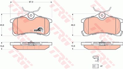 Trw Bremsbeläge hinten (Satz) [Hersteller-Nr. GDB3334] für Toyota von TRW