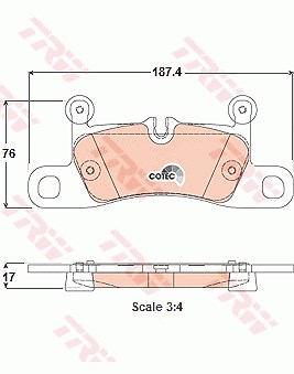 Trw Bremsbeläge hinten (satz) [Hersteller-Nr. GDB1875] für Porsche, VW von TRW