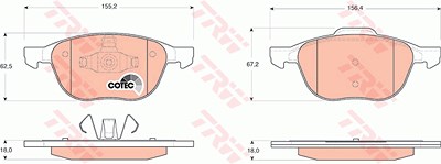 Trw Bremsbeläge vorn (Satz) [Hersteller-Nr. GDB1583] für Ford, Mazda, Volvo von TRW