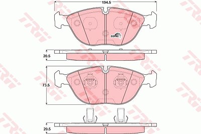 Trw Bremsbeläge vorne (Satz) [Hersteller-Nr. GDB1285] für Audi, Bentley, BMW, Chrysler, Mercedes-Benz, VW von TRW