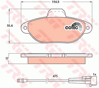 Trw Bremsbeläge vorne (Satz) [Hersteller-Nr. GDB1115] für Fiat, Lancia von TRW