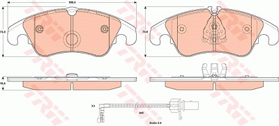 Trw Bremsbelagsatz, Scheibenbremse [Hersteller-Nr. GDB1908] für Audi von TRW