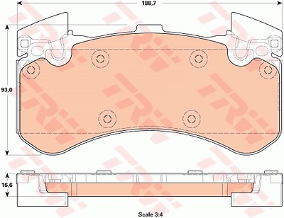 Trw Bremsbelagsatz, Scheibenbremse [Hersteller-Nr. GDB1911] für Audi von TRW