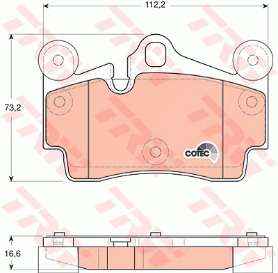 Trw Bremsbelagsatz, Scheibenbremse [Hersteller-Nr. GDB1653] für VW, Audi, Porsche von TRW