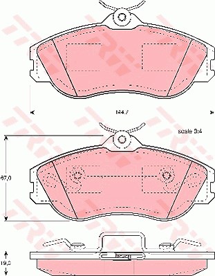 Trw Bremsbelagsatz, Scheibenbremse [Hersteller-Nr. GDB815] für Audi von TRW