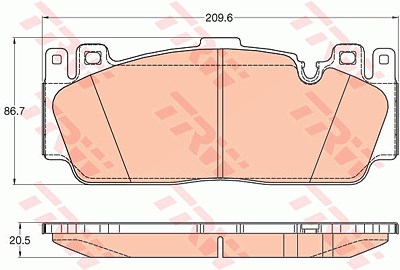 Trw Bremsbelagsatz, Scheibenbremse [Hersteller-Nr. GDB2020] für BMW von TRW