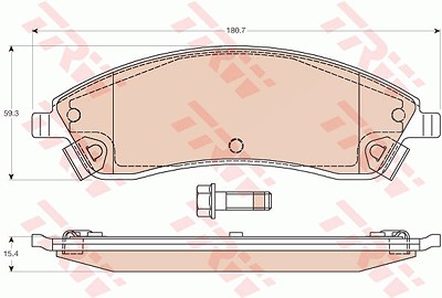 Trw Bremsbelagsatz, Scheibenbremse [Hersteller-Nr. GDB4451] für Cadillac von TRW