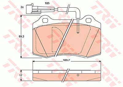 Trw Bremsbelagsatz, Scheibenbremse [Hersteller-Nr. GDB1191] für Chrysler, Lancia von TRW