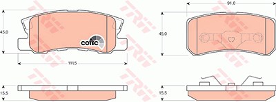 Trw Bremsbelagsatz, Scheibenbremse [Hersteller-Nr. GDB3247] für Citroën, Mitsubishi, Peugeot von TRW