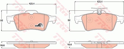 Trw Bremsbelagsatz, Scheibenbremse [Hersteller-Nr. GDB1621] für Cadillac, Citroën, Mazda, Nissan, Opel, Peugeot, Renault, Saab, Vauxhall, Volvo von TRW