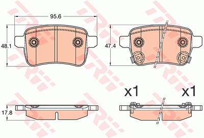 Trw Bremsbelagsatz, Scheibenbremse [Hersteller-Nr. GDB2032] für Fiat von TRW