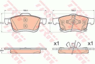 Trw Bremsbelagsatz, Scheibenbremse [Hersteller-Nr. GDB2060] für Fiat von TRW