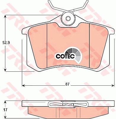 Trw Bremsbelagsatz hinten [Hersteller-Nr. GDB1330] für Audi, Citroën, Ds, Ford, Opel, Peugeot, Renault, Seat, Skoda, VW von TRW