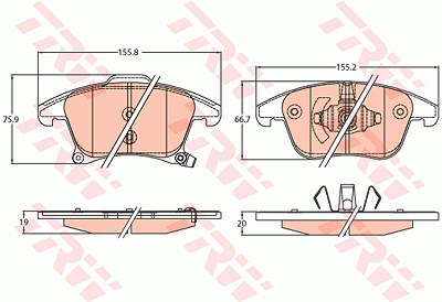 Trw Bremsbeläge vorne (Satz) [Hersteller-Nr. GDB2092] für Ford von TRW