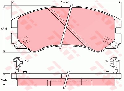 Trw Bremsbelagsatz, Scheibenbremse [Hersteller-Nr. GDB1186] für Opel, Isuzu von TRW