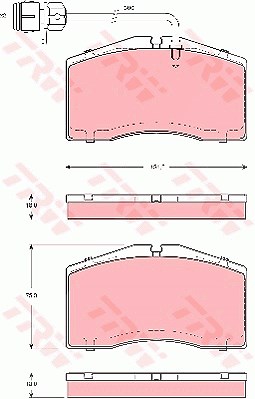 Trw Bremsbelagsatz, Scheibenbremse [Hersteller-Nr. GDB1506] für Audi von TRW