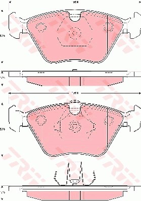 Trw Bremsbelagsatz, Scheibenbremse [Hersteller-Nr. GDB1619] für Daimler, Jaguar von TRW