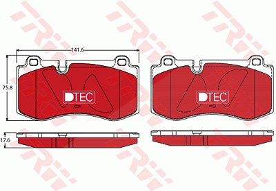 Trw Bremsbelagsatz, Scheibenbremse [Hersteller-Nr. GDB1733DTE] für Mercedes-Benz von TRW