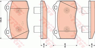 Trw Bremsbelagsatz, Scheibenbremse [Hersteller-Nr. GDB1773] für Ford von TRW