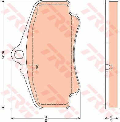 Trw Bremsbelagsatz, Scheibenbremse [Hersteller-Nr. GDB1777] für Porsche von TRW