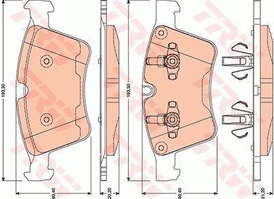 Trw Bremsbelagsatz, Scheibenbremse [Hersteller-Nr. GDB1797] für Mercedes-Benz von TRW