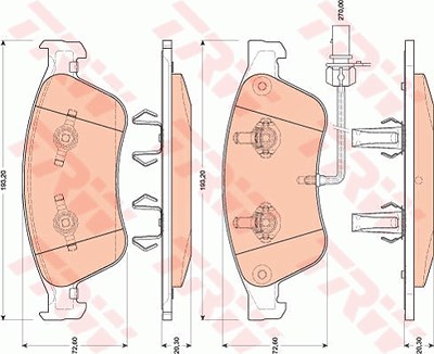 Trw Bremsbelagsatz, Scheibenbremse [Hersteller-Nr. GDB1811] für Audi von TRW